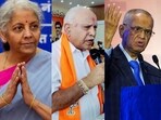 Finance Minister Nirmala Sitharaman, ex-Karnataka CM B S Yediyurappa, Infosys co-founder N R Narayana Murthy . (File) Finance Minister Nirmala Sitharaman, ex-Karnataka CM B S Yediyurappa, Infosys co-founder N R Narayana Murthy . (File)