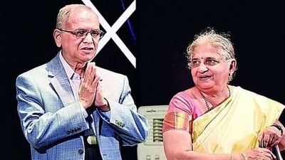Narayana Murthy said it is the elders' responsibility to motivate young people to vote, while his wife Sudha Murty asserted that voting gives people the ‘power to talk’. (File) Narayana Murthy said it is the elders' responsibility to motivate young people to vote, while his wife Sudha Murty asserted that voting gives people the ‘power to talk’. (File)