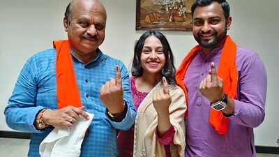 Karnataka Chief Minister Basavaraj Bommai cast his vote in the Assembly polls at Shiggaon in Haveri district and urged people to exercise their franchise. (Twitter/@BJP4Karnataka) Karnataka Chief Minister Basavaraj Bommai cast his vote in the Assembly polls at Shiggaon in Haveri district and urged people to exercise their franchise. (Twitter/@BJP4Karnataka)