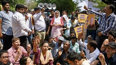 Aam Aadmi Party (AAP) members stage a protest to demand release of Manish Sisodia, who is in custody in the now-scrapped excise policy (ANI File Photo) Aam Aadmi Party (AAP) members stage a protest to demand release of Manish Sisodia, who is in custody in the now-scrapped excise policy (ANI File Photo)