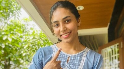 Actor Sapthami Gowda shared pictures of herself on Instagram, and wrote, "Your vote, your right. Please do vote!" 