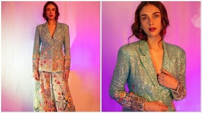 Aditi Rao Hydari is the queen of elegance and grace. She can make any outfit stand out with the way she carries herself. She recently dropped jaws at HT India's Most Stylish 2023 donning a floral blue blazer dazzling set. (Instagram/@aditiraohydari) Aditi Rao Hydari is the queen of elegance and grace. She can make any outfit stand out with the way she carries herself. She recently dropped jaws at HT India's Most Stylish 2023 donning a floral blue blazer dazzling set. (Instagram/@aditiraohydari)