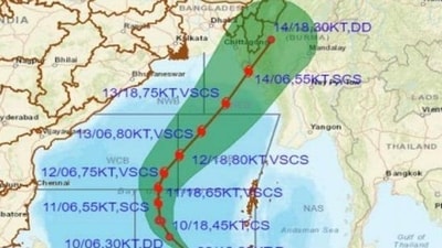 ICG is geared up for response to the cyclonic storm as indicated by IMD and the update had been shared with the fisheries and civil administration, the statement said. (IMD) ICG is geared up for response to the cyclonic storm as indicated by IMD and the update had been shared with the fisheries and civil administration, the statement said. (IMD)