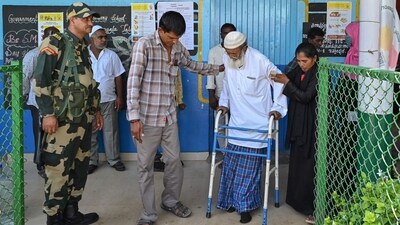 As many as 5.3 crore general voters are going to cast their vote tomorrow in 58,545 polling stations in 37,777 locations. Out of which 11,71,558 are young voters and 12,15,920 are 80 senior citizen voters. (AFP) As many as 5.3 crore general voters are going to cast their vote tomorrow in 58,545 polling stations in 37,777 locations. Out of which 11,71,558 are young voters and 12,15,920 are 80 senior citizen voters. (AFP)