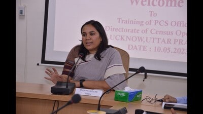 Joint Registrar General (Civil Registration), ministry of home affairs,Sheetal Verma addressing the basic training programme of provincial civil service officers in Lucknow. (Sourced)