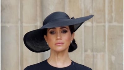 Meghan Markle at the funeral of Queen Elizabeth II. Meghan Markle at the funeral of Queen Elizabeth II.
