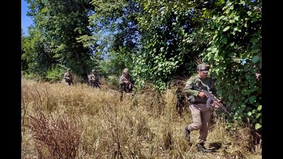 Security personnel during a cordon and search operation in Poonch on Wednesday. (PTI)
