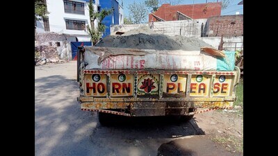 The police have recovered three trailers and a tractor, an earthmoving machine from a restricted area. (HT Photo)