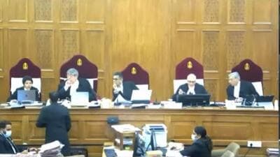 Visuals from proceedings of the Supreme Court streaming online. (HT Photo)