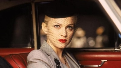Madonna in a still from Evita. Madonna in a still from Evita.