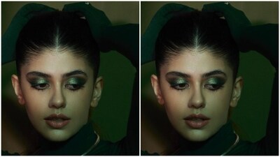 Styled by fashion stylist Priyankka Castelinno, Sanjjana wore her tresses into a clean ponytail styled in wavy curls and silver embellishments. (Instagram/@sanjanasanghi96) Styled by fashion stylist Priyankka Castelinno, Sanjjana wore her tresses into a clean ponytail styled in wavy curls and silver embellishments. (Instagram/@sanjanasanghi96)