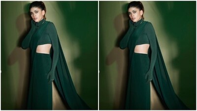 Assisted by makeup artist Pushkin Bhasin, Sanjana decked up in teal glitter eyeshadow, black kohl, mascara-laden eyelashes, contoured cheeks and a shade of nude lipstick. (Instagram/@sanjanasanghi96) Assisted by makeup artist Pushkin Bhasin, Sanjana decked up in teal glitter eyeshadow, black kohl, mascara-laden eyelashes, contoured cheeks and a shade of nude lipstick. (Instagram/@sanjanasanghi96)