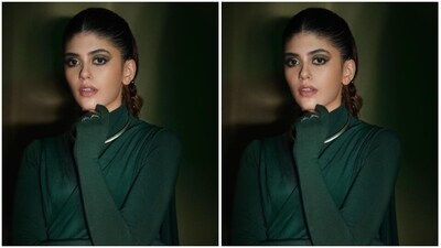 In a statement silver neck ring and multiple finger rings from Rubans Jewellery and Kushal’s Fashion Jewellery, Sanjana further accessorised her look for the day. (Instagram/@sanjanasanghi96) In a statement silver neck ring and multiple finger rings from Rubans Jewellery and Kushal’s Fashion Jewellery, Sanjana further accessorised her look for the day. (Instagram/@sanjanasanghi96)