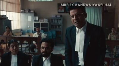 Manoj Bajpayee in a scene from Sirf Ek Bandaa Kaafi Hai trailer.
