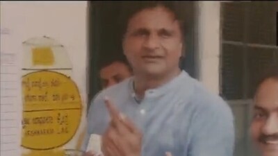 Former cricketer Javagal Srinath after casting his vote in Mysuru. (ANI ) Former cricketer Javagal Srinath after casting his vote in Mysuru. (ANI )