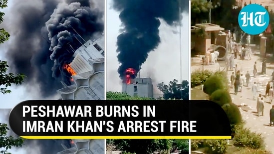 PESHAWAR BURNS IN IMRAN KHAN'S ARREST FIRE