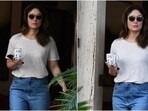 Kareena Kapoor wears comfy top and denim jeans for an outing. 