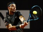 Italy's Fabio Fognini in action during his round of 128 match against Britain's Andy Murray