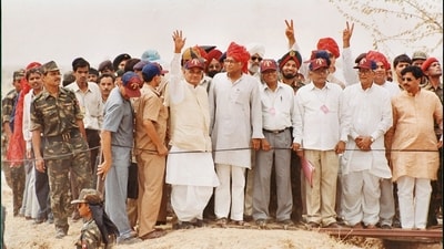 Speaking soon after the nuclear tests in 1998, Vajpayee had pointed out that the word “peaceful”, often used to characterise India’s first nuclear test in 1974 (Pokhran-I), had not figured in official statements issued after the five tests. (HT Archive)