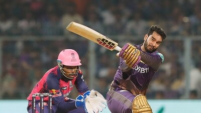 Kolkata, May 11 (ANI): Kolkata Knight Riders' Venkatesh Iyer plays a shot in a match against Rajasthan Royals during the Indian Premier League 2023, at Eden Gardens, in Kolkata on Thursday. (ANI photo/Digital Restriction) (Kolkata Knight Riders Twitter) Kolkata, May 11 (ANI): Kolkata Knight Riders' Venkatesh Iyer plays a shot in a match against Rajasthan Royals during the Indian Premier League 2023, at Eden Gardens, in Kolkata on Thursday. (ANI photo/Digital Restriction) (Kolkata Knight Riders Twitter)