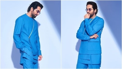 Ayushmann Khurrana's dapper powder blue suit is a must-have for your party wardrobe. (Instagram) Ayushmann Khurrana's dapper powder blue suit is a must-have for your party wardrobe. (Instagram)
