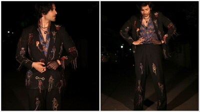 Ali Zafar complements his gorgeous wife by wearing a tailored pantsuit from the label Two Point Two. (Instagram/@therichachadha) Ali Zafar complements his gorgeous wife by wearing a tailored pantsuit from the label Two Point Two. (Instagram/@therichachadha)