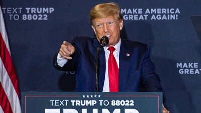 Former US President Donald Trump speaks during a Make America Great Again rally in Manchester. (AFP) Former US President Donald Trump speaks during a Make America Great Again rally in Manchester. (AFP)