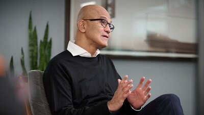 Satya Nadella, chief executive officer of Microsoft Corp., speaks during an interview in Redmond, Washington, US, (Bloomberg) Satya Nadella, chief executive officer of Microsoft Corp., speaks during an interview in Redmond, Washington, US, (Bloomberg)