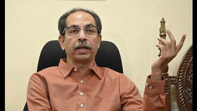 Mumbai, India - April 11, 2023: Former Maharashtra chief minister and chief of Shiv Sena (UBT) Uddhav Thackeray addresses a press conference, at Matoshree, Bandra (East), in Mumbai, India, on Tuesday, April 11, 2023. (Photo by Vijay Bate/HT Photo) (HT PHOTO) Mumbai, India - April 11, 2023: Former Maharashtra chief minister and chief of Shiv Sena (UBT) Uddhav Thackeray addresses a press conference, at Matoshree, Bandra (East), in Mumbai, India, on Tuesday, April 11, 2023. (Photo by Vijay Bate/HT Photo) (HT PHOTO)