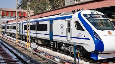 Vande Bharat Express train at a railway station in Mumbai, (PTI) Vande Bharat Express train at a railway station in Mumbai, (PTI)