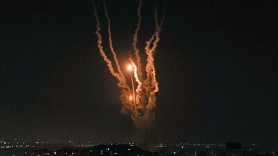 Israel's Iron Dome air defence system intercepts rockets launched from Gaza City, on May 10. Israel's army and Gaza militants traded heavy cross-border fire on May 10, with 22 Palestinians killed over two days. (AFP) Israel's Iron Dome air defence system intercepts rockets launched from Gaza City, on May 10. Israel's army and Gaza militants traded heavy cross-border fire on May 10, with 22 Palestinians killed over two days. (AFP)