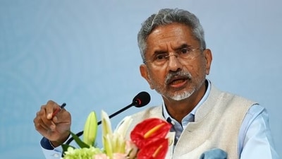 External affairs minister S Jaishankar addressing the media post-SCO FM meeting in Goa on May 5. External affairs minister S Jaishankar addressing the media post-SCO FM meeting in Goa on May 5.