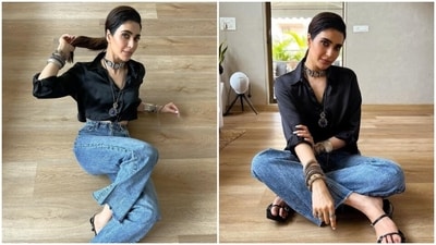 Karishma Tanna is an absolute fashionista. The actor is known for sharing snippets from her fashion diaries on her Instagram profile on a regular basis. From acing casual attires to showing us how to look like a boss babe in formal power suits, Karishma’s fashion diaries are loved and adored for all the right reasons. The actor, a day back, shared a string of pictures of herself posing on the floor of her home. (Instagram/@karishmaktanna) Karishma Tanna is an absolute fashionista. The actor is known for sharing snippets from her fashion diaries on her Instagram profile on a regular basis. From acing casual attires to showing us how to look like a boss babe in formal power suits, Karishma’s fashion diaries are loved and adored for all the right reasons. The actor, a day back, shared a string of pictures of herself posing on the floor of her home. (Instagram/@karishmaktanna)