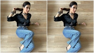 Karishma wore her tresses into a clean ponytail with a side part as she posed for the pictures. (Instagram/@karishmaktanna) Karishma wore her tresses into a clean ponytail with a side part as she posed for the pictures. (Instagram/@karishmaktanna)
