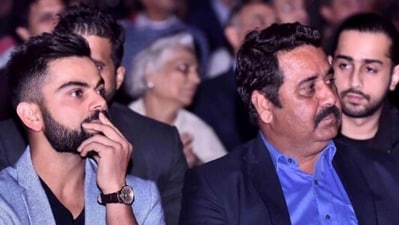 Virat Kohli with childhood coach Rajkumar Sharma. (Instagram) Virat Kohli with childhood coach Rajkumar Sharma. (Instagram)