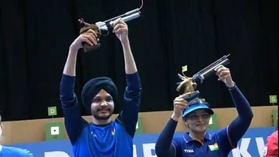 Sarabjot has shown good form this season and won gold at World Cup in Bhopal. For Divya, it was her first ISSF World Cup medal. Sarabjot has shown good form this season and won gold at World Cup in Bhopal. For Divya, it was her first ISSF World Cup medal.