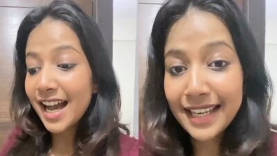 The image shows Shreya Basu singing a mashup of Naatu Naatu x Naacho Naacho. (Instagram/@shreyabasuofficial) The image shows Shreya Basu singing a mashup of Naatu Naatu x Naacho Naacho. (Instagram/@shreyabasuofficial)
