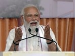 Prime Minister Narendra Modi addresses at the Akhil Bhartiya Shiksha Sangh Adhiveshan, in Gandhinagar on Friday.