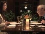 Aishwarya Rai with David Frost at a Mumbai restaurant during a 2012 interview. Aishwarya Rai with David Frost at a Mumbai restaurant during a 2012 interview.