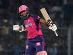 Yashasvi Jaiswal celebrates after RR's win vs KKR in IPL 2023. Yashasvi Jaiswal celebrates after RR's win vs KKR in IPL 2023.