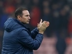 Chelsea manager Frank Lampard applauds fans 