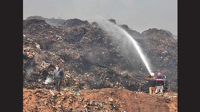 A special House meeting on solid waste management has been scheduled on May 13, where approval to disburse ₹44 crore for the bio-mining project at Dadumajra landfill will be sought. (HT File Photo) A special House meeting on solid waste management has been scheduled on May 13, where approval to disburse ₹44 crore for the bio-mining project at Dadumajra landfill will be sought. (HT File Photo)