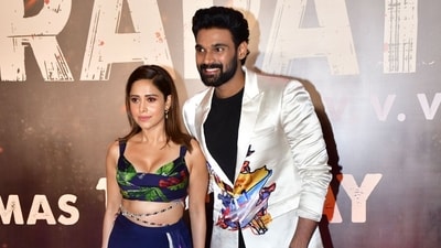 Telugu actor Bellamkonda Sreenivas plays the titular role of Shivaji or Chatrapathi in the film. This is his debut in Bollywood. He posed with co-star Nushrratt Bharuccha at the film screening on Thursday. She plays Sapna in the film. (Varinder Chawla) Telugu actor Bellamkonda Sreenivas plays the titular role of Shivaji or Chatrapathi in the film. This is his debut in Bollywood. He posed with co-star Nushrratt Bharuccha at the film screening on Thursday. She plays Sapna in the film. (Varinder Chawla) 