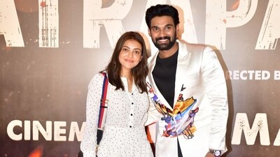 Kajal Aggarwal, who has featured in several Telugu films, came to support Telugu actor Bellamkonda Sreenivas who made his debut in Hindi cinema with Chatrapathi. (Varinder Chawla) Kajal Aggarwal, who has featured in several Telugu films, came to support Telugu actor Bellamkonda Sreenivas who made his debut in Hindi cinema with Chatrapathi. (Varinder Chawla)