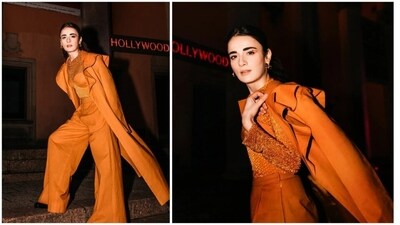 Earlier, for the screening of Sanaa at the Tallin Black Nights Film Festival in Estonia, Europe the gorgeous Radhika Madan donned a chic tangerine outfit. (Instagram/@radhikamadan) Earlier, for the screening of Sanaa at the Tallin Black Nights Film Festival in Estonia, Europe the gorgeous Radhika Madan donned a chic tangerine outfit. (Instagram/@radhikamadan)