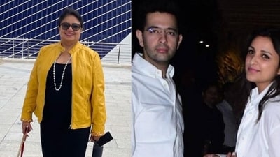 Madhu Chopra shared that she was happy for Parineeti Chopra and Raghav Chadha ahead of their engagement. Madhu Chopra shared that she was happy for Parineeti Chopra and Raghav Chadha ahead of their engagement.