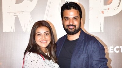 Kajal Aggarwal was accompanied by husband Gautam Kitchlu at the film screening. She was in a short polka-dotted dress while Gautam was in black casuals with a denim blazer. (Varinder Chawla) Kajal Aggarwal was accompanied by husband Gautam Kitchlu at the film screening. She was in a short polka-dotted dress while Gautam was in black casuals with a denim blazer. (Varinder Chawla)
