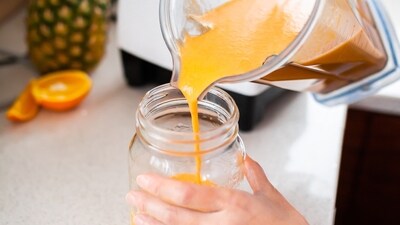 Mango Smoothie: Blend frozen mango, almond milk, banana, and honey in a blender until smooth for a refreshing and healthy breakfast or snack. (Unsplash) Mango Smoothie: Blend frozen mango, almond milk, banana, and honey in a blender until smooth for a refreshing and healthy breakfast or snack. (Unsplash)