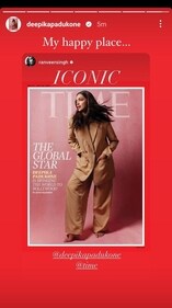 Here's how Deepika Padukone reacted to Ranveer Singh calling her Time cover 'iconic'. Here's how Deepika Padukone reacted to Ranveer Singh calling her Time cover 'iconic'.