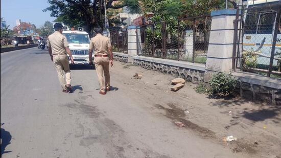 The accident spot on Katraj-Kondhwa road. (Rahul Raut/HT PHOTO)